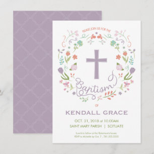 Baptism, Christening Invitation for Girl - Custom