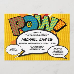 Baptism Christening Modern Comic Gender Neutral Invitation