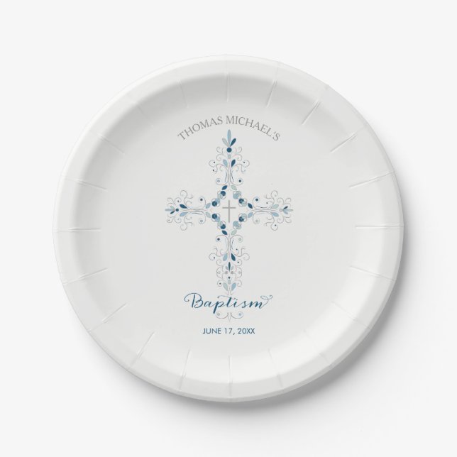Baptism, Christening Paper Plates - Custom Plate (Front)