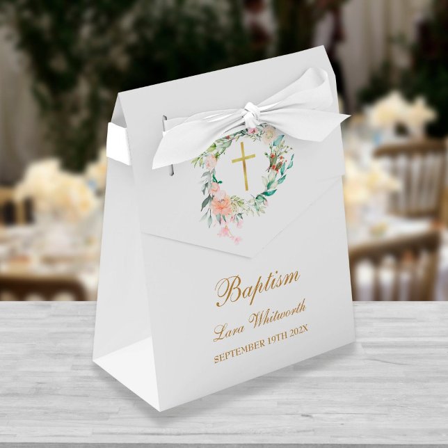 Baptism Christening Roses Floral Garland Favour Box (Creator Uploaded)