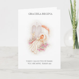 Baptism Christening Scriptural Baby Girl Roses Card