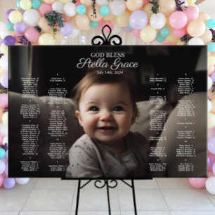 Baptism Christening seating chart with photo