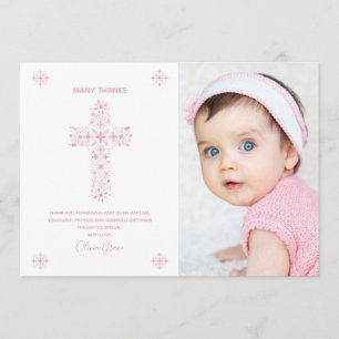 Baptism, Christening Thank You Card w/ Photo
