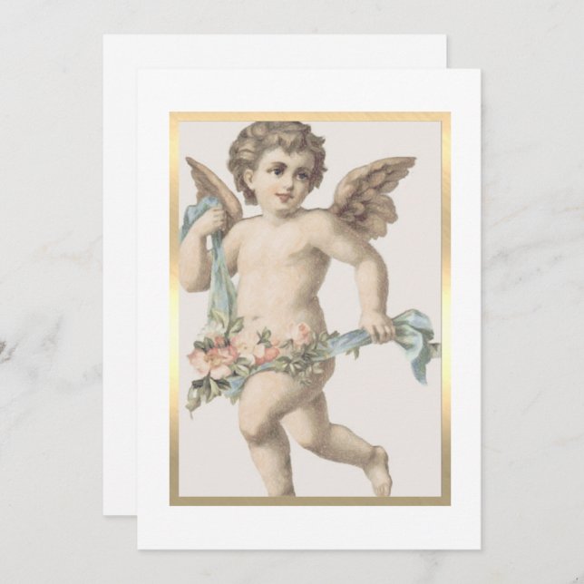 Baptism/Confirnation/First Communion Cherub Invitation (Front/Back)