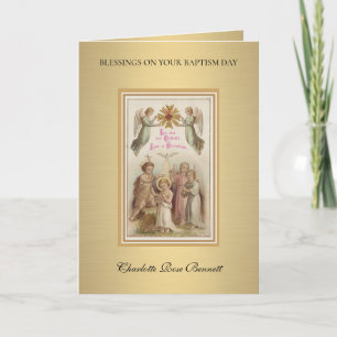 Baptism Congratulations Angel Holy Card
