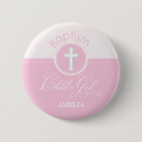 Baptism Congratulations Pink, Round Gifts