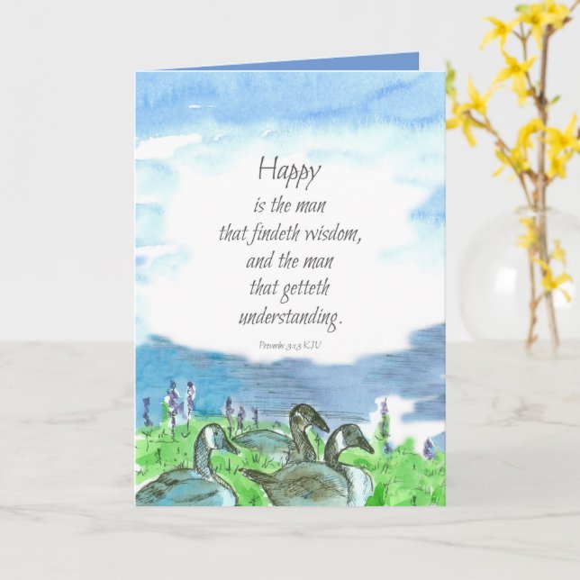 Baptism Congratulations Proverbs Bible Scripture  Card (Yellow Flower)