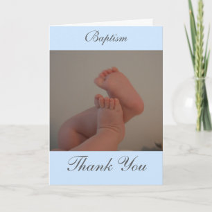 Baptism Cross Light Blue Insert Photo Thank You