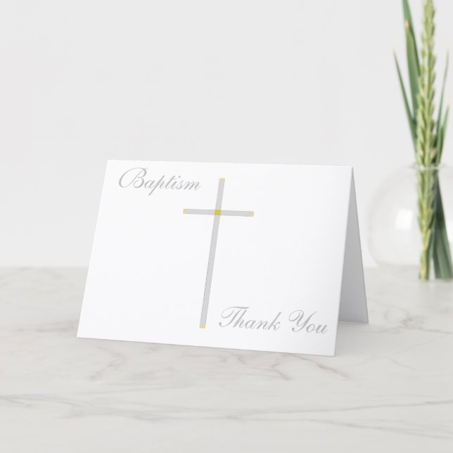 Baptism Cross Thank You Cards (Front)