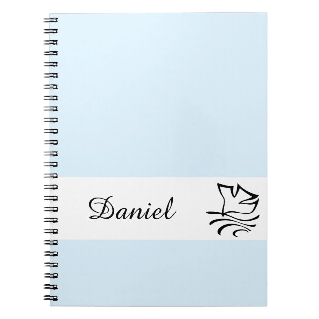 Baptism Dove Notebook-Custom Name Notebook (Front)