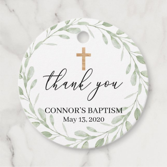 Baptism Favour Tags, Boy Baptism Tags, Christening Favour Tags (Front)