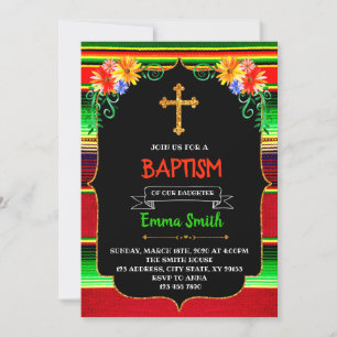 Baptism fiesta party invitation