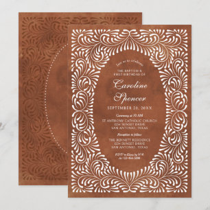 Baptism First Birthday Fiesta Talavera Invitation