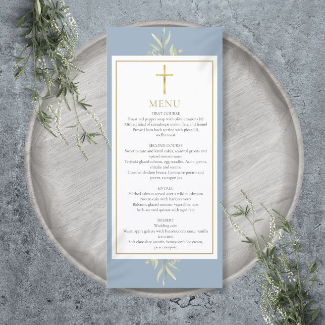 Baptism First Communion Confirmation Greenery  Menu (Baptism First Communion Confirmation Greenery Menu)