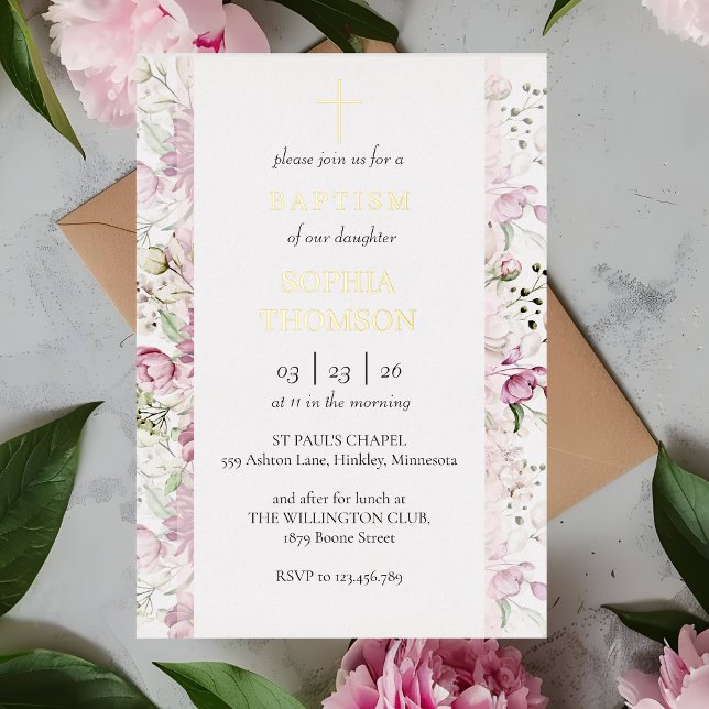 Baptism floral invitation (Creator Uploaded)