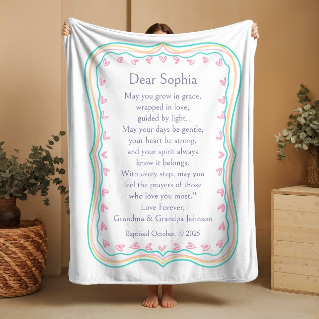 Baptism Gift Prayer Blanket from Godparents Fleece (Creator Uploaded)