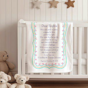 Baptism Gift Prayer Grandparents Blanket Sherpa 