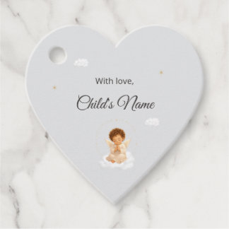 Baptism Gift Tag for Boy with Angel | Personalized