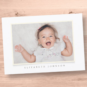 Baptism Girl Simple and Modern Custom Photo Invitation