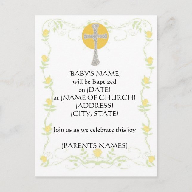 Baptism Invitation Postcard (Front)