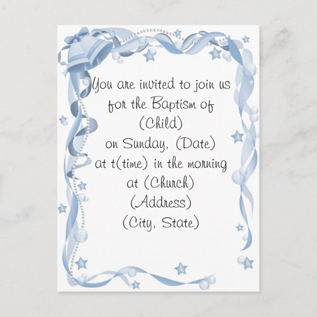 Baptism Invitation Postcard (Front)