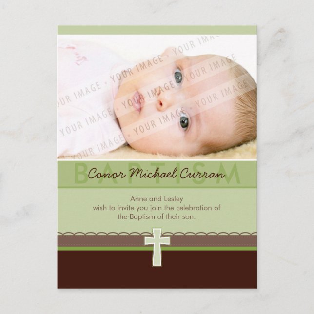 BAPTISM INVITATION :: pure 6 Postcard (Front)