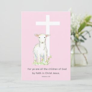 Baptism Invitation Scripture Galatians 3:26 Lamb 