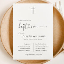 Baptism Invitation Template, Modern Baptism Invite