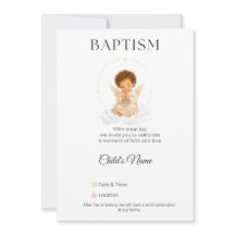Baptism Invitation with Angel | Personalized