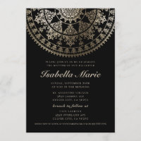Baptism Invitations | Elegant Gold Foil Mandala