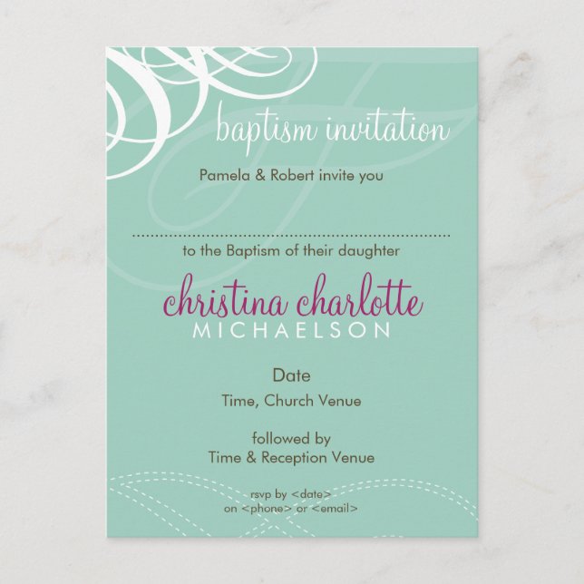BAPTISM INVITE :: designer vogue 2 (Front)