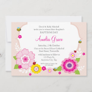 BAPTISM INVITES :: garden theme 3