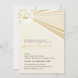 BAPTISM INVITES :: modern dove 2P