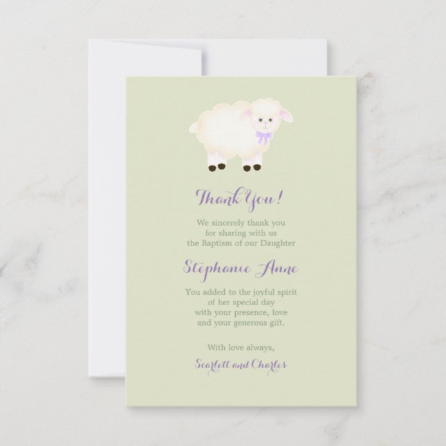 Baptism Lamb Invitation (Front)