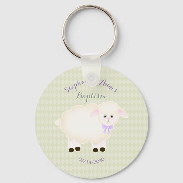 Baptism Lamb Key Ring (Front)