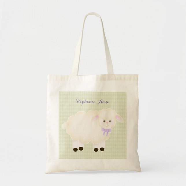 Baptism Lamb Tote Bag (Front)