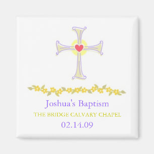 Baptism Magnet , Cross design