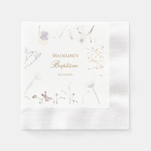 Baptism meadow flowers  napkin