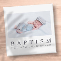Baptism Modern Minimalist Custom Photo