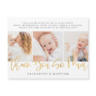 Baptism Modern Simple Chic Photo Thank You Card