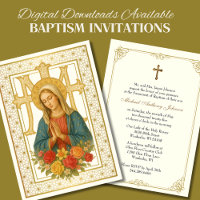 Baptism Mother Mary Roses Marian Cross