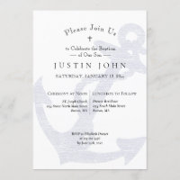 Baptism Nautical Anchor Blue Boy