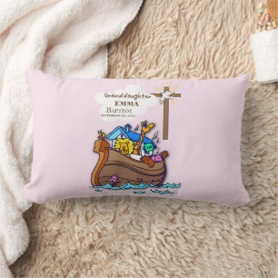 Baptism Noah's Ark Granddaughter Personalised Lumbar Cushion