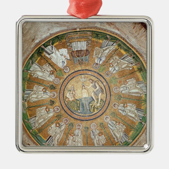 Baptism of Christ 2 Metal Tree Decoration (Front)