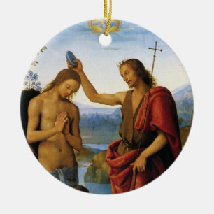 Baptism of Christ by Pietro Perugino Ceramic Ornament