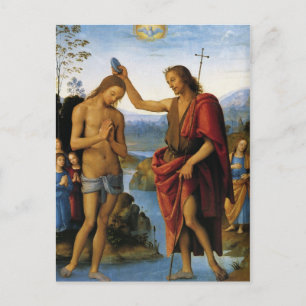 Baptism of Christ by Pietro Perugino Postcard
