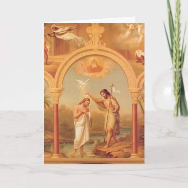 Baptism of Jesus by St. John the Baptist Religious Invitation (Front)
