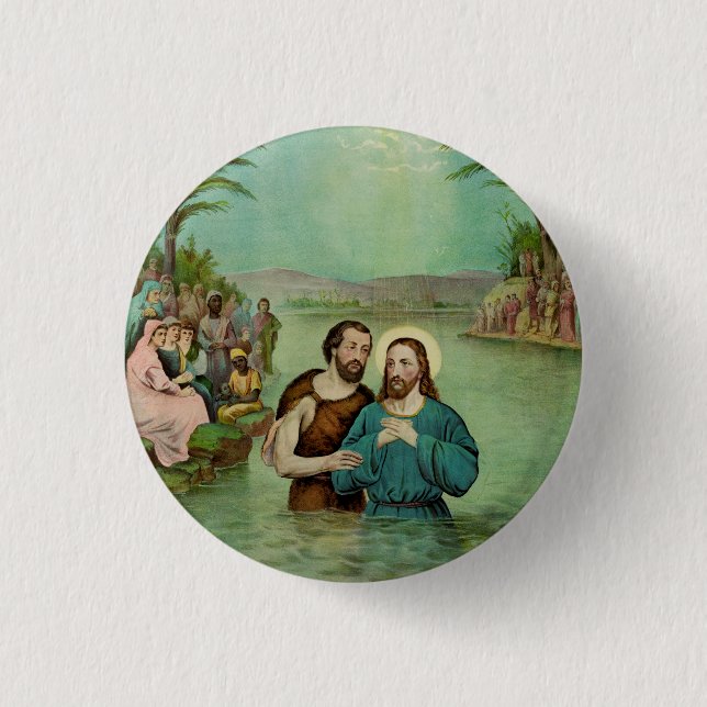 Baptism of Jesus Christ 3 Cm Round Badge (Front)