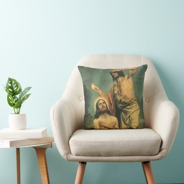 Baptism of Jesus Christ by John the Baptist Cushion (Chair)