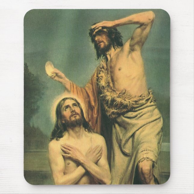 Baptism of Jesus Christ by John the Baptist Mouse Pad (Front)